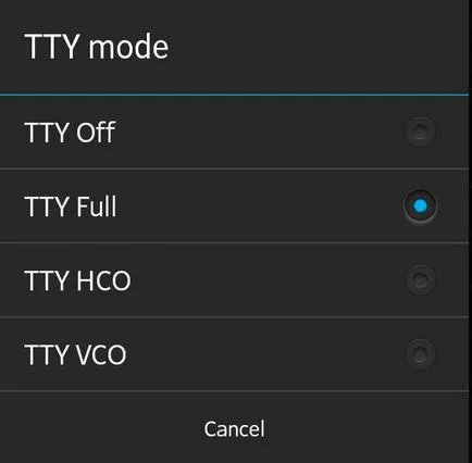 TTY mód, hogy