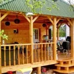 Fa pavilon a kezüket