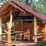 Fa pavilon a kezüket