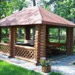 Fa pavilon a kezüket