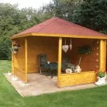 Fa pavilon a kezüket