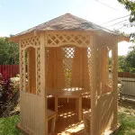 Fa pavilon a kezüket