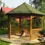 Fa pavilon a kezüket