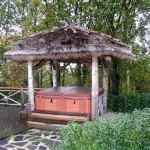 Fa pavilon a kezüket