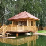Fa pavilon a kezüket