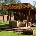 Fa pavilon a kezüket