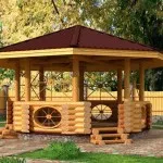 Fa pavilon a kezüket