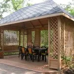 Fa pavilon a kezüket