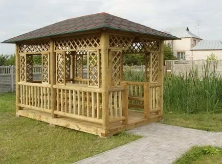 Fa pavilon a kezüket Fa pavilon a kezüket