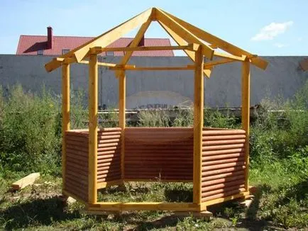 Fa pavilon a kezüket