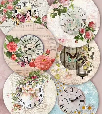 Mesterkurzus óra decoupage Mesterkurzus óra decoupage