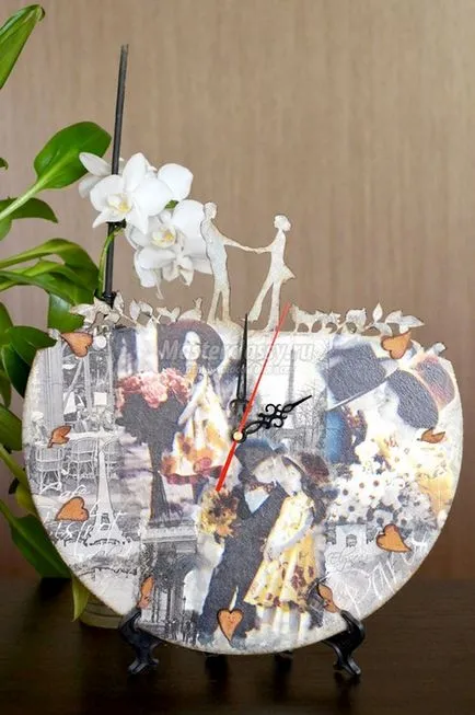Mesterkurzus óra decoupage Mesterkurzus óra decoupage