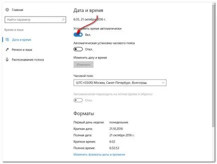 Hogyan változik az idő a windows 10