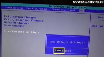 Hogyan állítsa vissza a BIOS a gyári beállításokat bármikor notebook és netbook