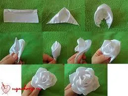 Hogyan készítsünk egy boutonniere a szatén szalagokkal kezük (virág) Hogyan készítsünk egy boutonniere a szatén szalagokkal kezük