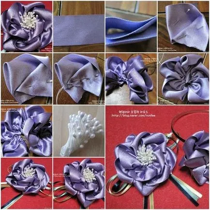 Hogyan készítsünk egy boutonniere a szatén szalagokkal a kezüket (csinálni) Hogyan készítsünk egy boutonniere a szatén szalagokkal kezük