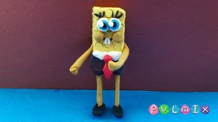 Hogyan készítsünk Spongya Bob ki gyurmából szakaszokban