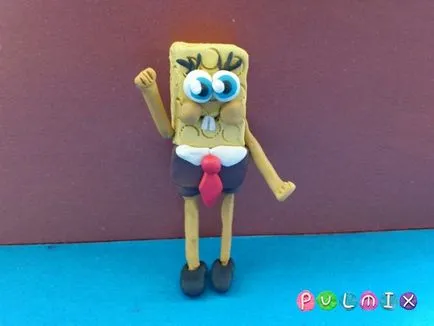 Hogyan készítsünk Spongya Bob ki gyurmából szakaszokban