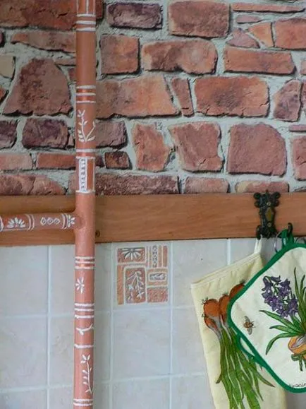 Hogyan lehet elrejteni (zár) egy gázvezetéket a konyhában, egy fénykép, egy jobb ötlete, hogyan kell díszíteni