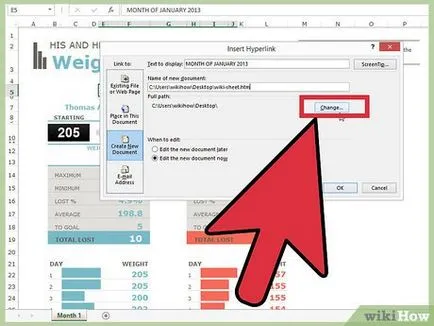 Hogyan lehet behelyezni egy hivatkozást a Microsoft Excel