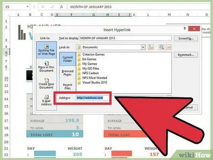Hogyan lehet behelyezni egy hivatkozást a Microsoft Excel
