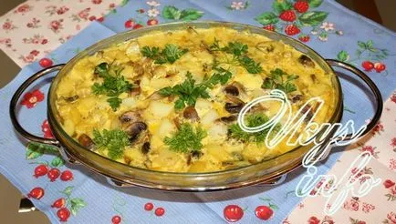 Burgonya gombával sütőben recept fényképpel (sütő) Burgonya gombával sütőben recept egy fotó