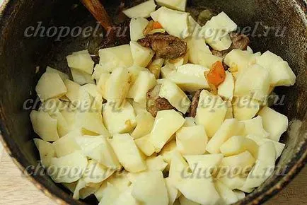 A burgonya és a hús bográcsban - recept fotókkal