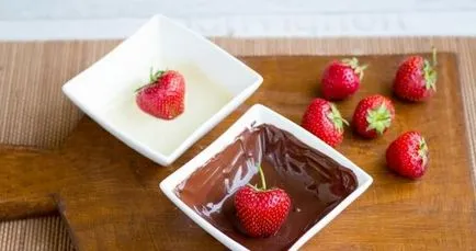 Eper, csokoládé recept fotókkal, díszítésére tippeket