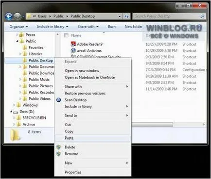 Másolás parancsikonokat «minden felhasználó» mappát Vista és Windows 7 - cikket Microsoft Windows (mappák) Másolás parancsikonokat a mappa «minden felhasználó» itt Vista és Windows 7 - cikket Microsoft Windows