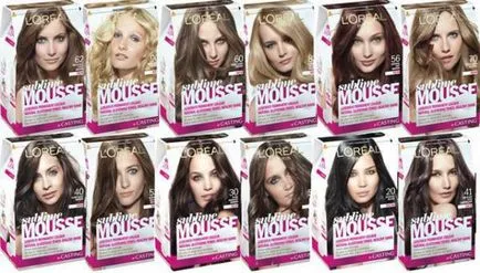 Festék mousse Loreal, vélemények, ár, paletta