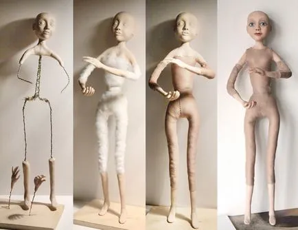 Doll papírmasé kezét, hogyan kell felhívni a szem a fotó és videó