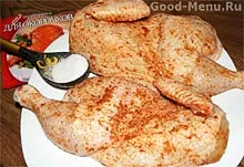 Csirke burgonyával kemencében - egy recept lépésről lépésre képek (sütő) Csirke burgonyával kemencében - egy recept lépésről lépésre fotók