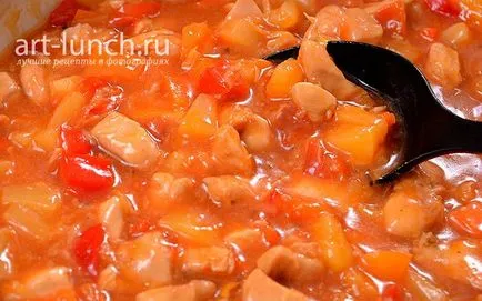 Csirke édes-savanyú mártással - lépésről lépésre recept fotók (szójaszósz) Csirke édes-savanyú mártással - lépésről lépésre recept fotók