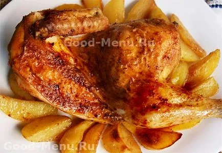 Csirke burgonyával kemencében - egy recept lépésről lépésre fotók (recept) Csirke burgonyával kemencében - egy recept lépésről lépésre fotók