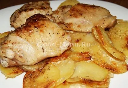 Csirke burgonyával kemencében - egy recept lépésről lépésre fotók (recept) Csirke burgonyával kemencében - egy recept lépésről lépésre fotók