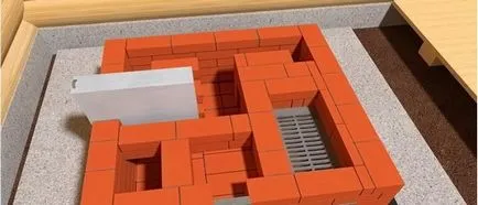 Grill és sütni alatt az üst tégla kezük (rajzok és fotók)