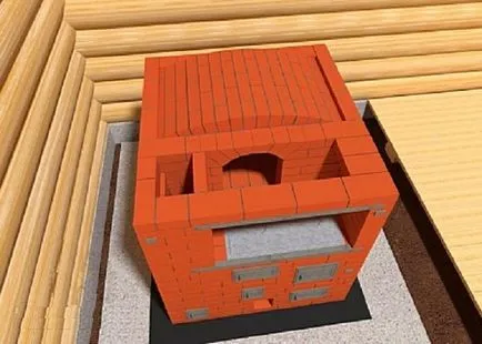 Grill és sütni alatt az üst tégla kezük (rajzok és fotók)