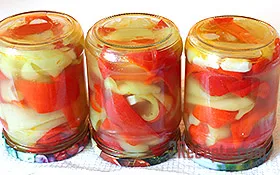 A pácolt paprika télen - lépésről lépésre fotó recept (ecetes paprika télen) A pácolt paprika télen - lépésről lépésre recept fotók