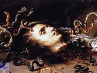 Medusa - horror kék azúr