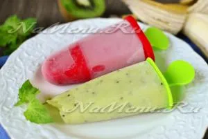 Fagylalt popsicles otthon, a recept egy fotó