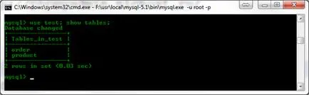 mysql konzol