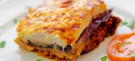 Moussaka görög padlizsán - receptek burgonya, darált hús, cukkini és besamel mártással (receptek) Moussaka görög padlizsán - receptek burgonya, darált hús, cukkini és besamel mártással