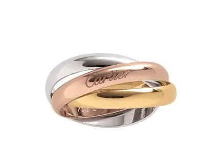 Jegygyűrű Cartier Trinity tartós szerelem jelképe, a Szentháromság