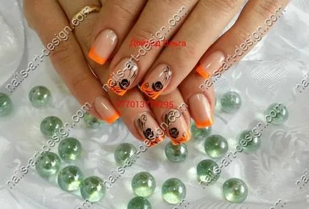 Orange manikűr, köröm design