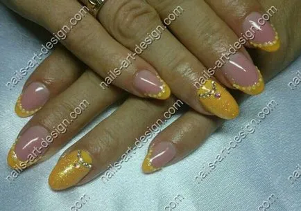Orange manikűr, köröm design