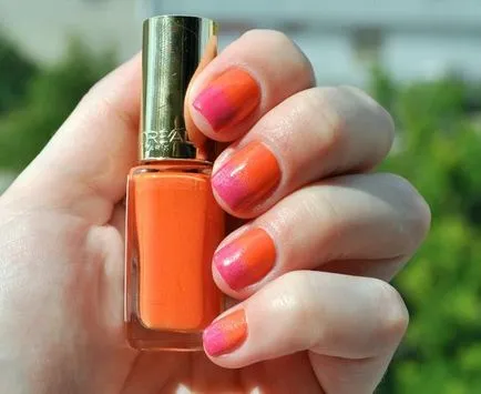Orange manikűr - egy fotó és egy leírást példa (manikűr tovább tart) Orange manikűr - egy fénykép és egy leírást példa