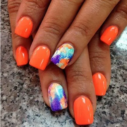 Orange manikűr, 40 fotó érdekes ötlet (narancssárga) Orange manikűr, 40 fotó érdekes ötlet