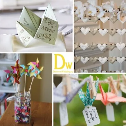 Origami ötleteket díszítésére esküvői (egyéb) Origami ötleteket díszítésére esküvői