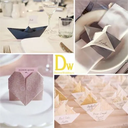 Origami ötleteket díszítésére esküvői (inlay) Origami ötleteket díszítésére esküvői