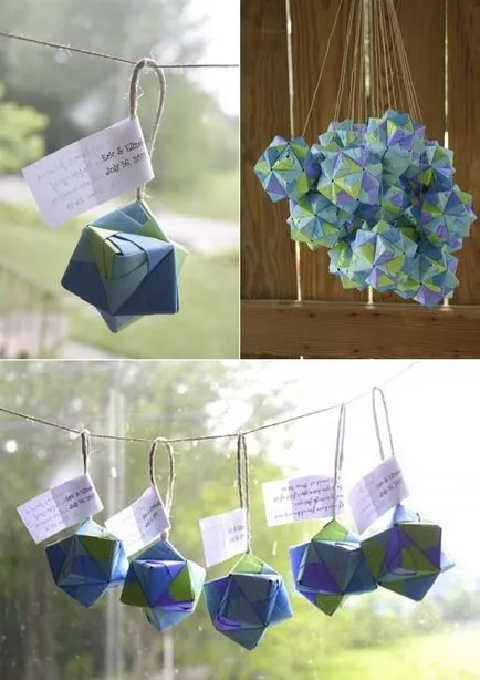 Origami - divatos modern esküvői dekoráció - patidekor